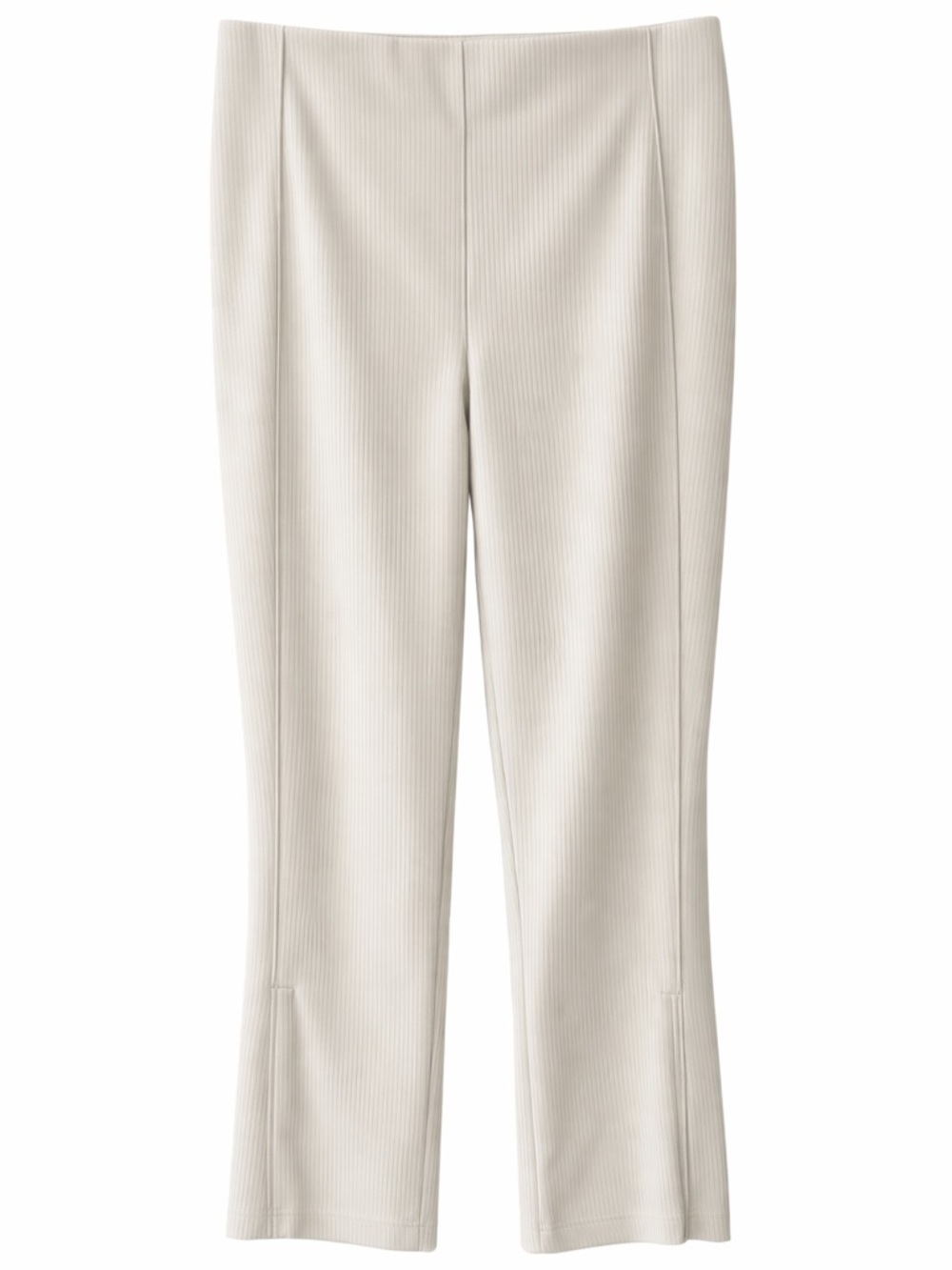 Lululemon Softstreme Ribbed High Rise Crop Pants Bone 6 Zip Hem 25”
